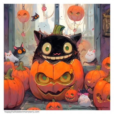 Giclée Print: "Smiling Black Cat!"