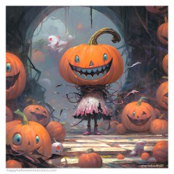 Giclée-Druck: "Pumpkin Head!"