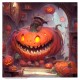 Giclée-Druck: "3 Scary Jack-O-Lanterns"